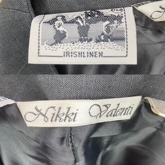 Nikki Valenti Womens 100% Irish Linen Pants Floral Embroidered Hem Size 10 - Picture 5 of 8